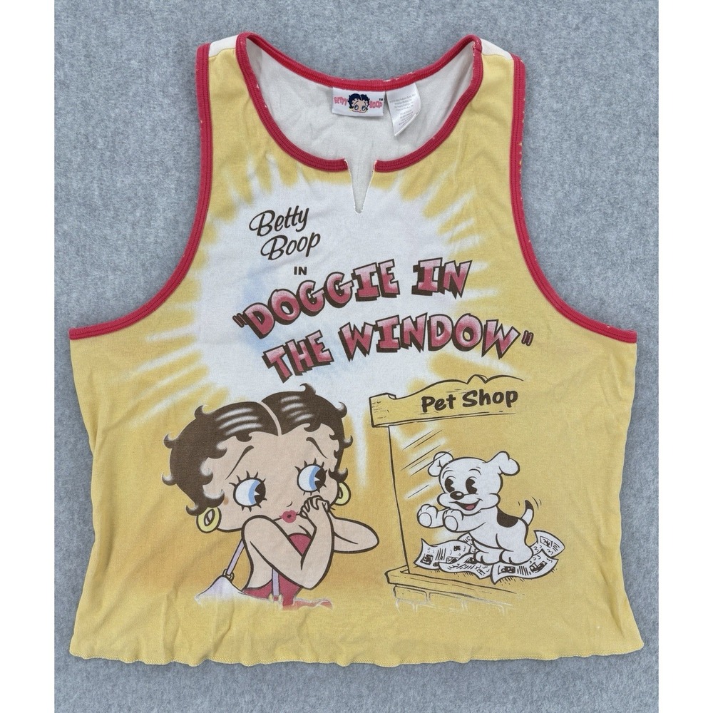 Betty Boop Doggie In The Window Tank Top XXL Y2K Racerback Graphic